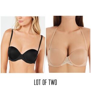 🍁 NWOT Lot of 2 DKNY Litewear Push-Up Strapless Bras DK4506 - Size US 36C